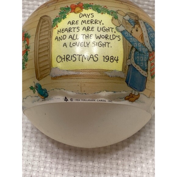 Vintage 1984 Hallmark Cards Betsy Clark 12th Satin Glass Christmas Ornament - Picture 8 of 9
